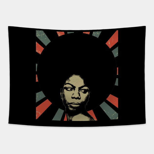 Nina Simone || Vintage Art Design Tapestry by Setipixel