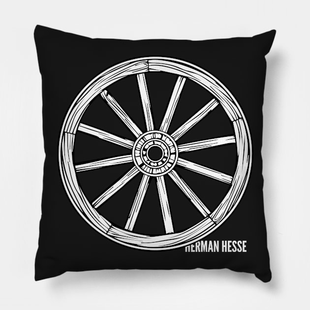 Beneath the Wheel  Herman Hesse Pillow by PauEnserius