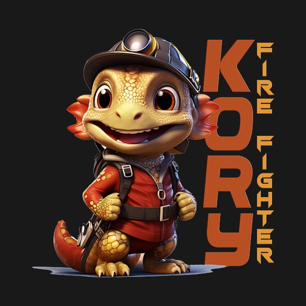 Inferno Guardian Firefighter Dragon T-Shirt "Kory" by cusptees