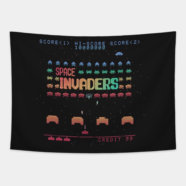 Invader Space Tapestry by Kari Likelikes