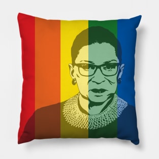 Ruth Bader Ginsburg Rainbow Pillow