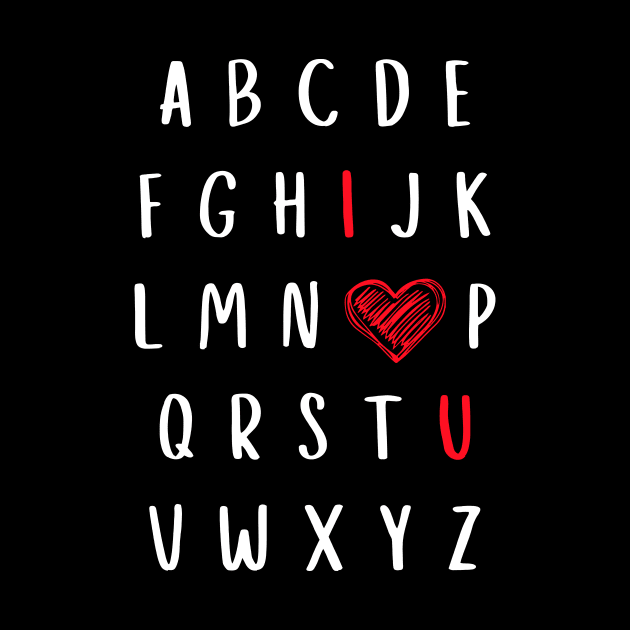 Nursery Teacher Gift Valentine Alphabet I Love You by RemyVision