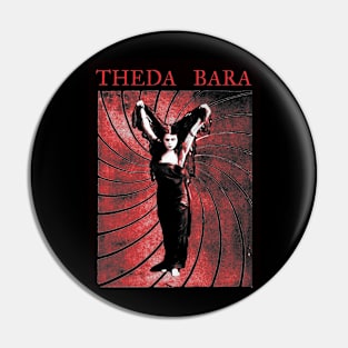 THEDA BARA - Sin - Red - Silent and Pre-Code Horror T-Shirt Pin