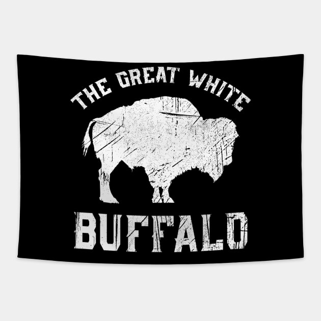 The Great White Buffalo Native American Folklore Tapestry by UNDERGROUNDROOTS