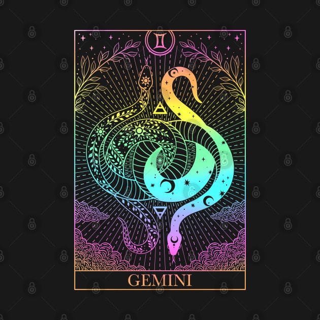 Zodiac sign tarot card Gemini by OccultOmaStore