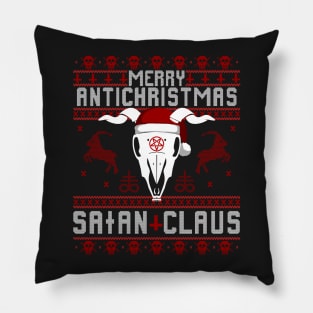 Merry Antichristmas - Satan Claus Ugly Sweater Pillow