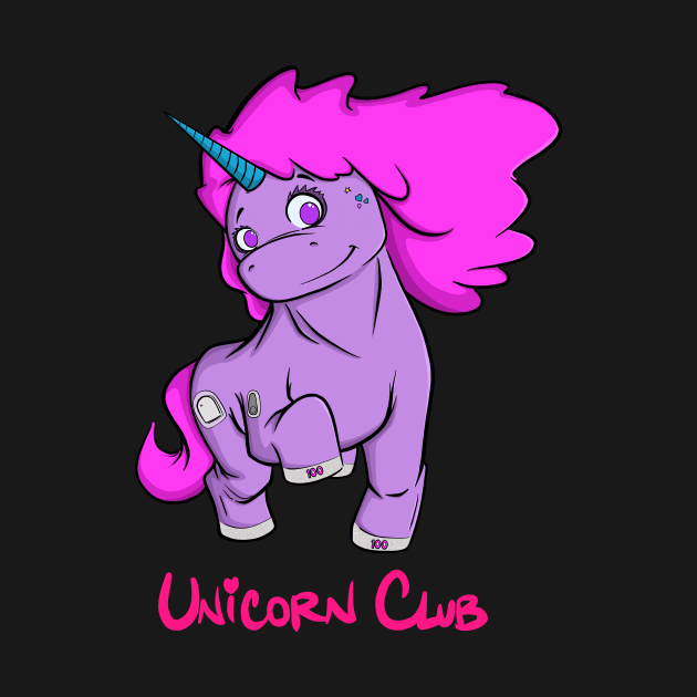 Type 1 Diabetic Unicorn Club Pink by the lazy raccoon