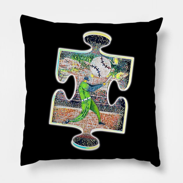 Baseball Sport Art Style Motifs Pillow by UMF - Fwo Faces Frog