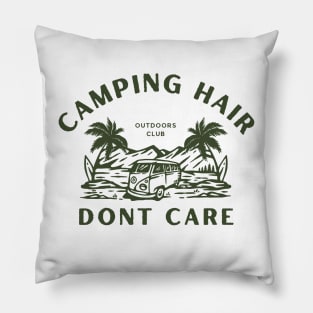 Camping Hair Dont Care Pillow