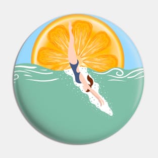 Woman at the beach 8 Pin