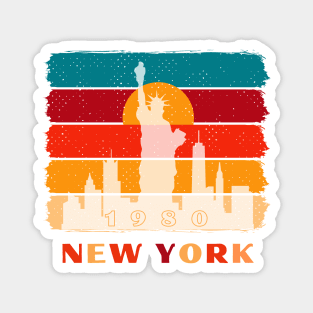 80's NewYork retro city Magnet