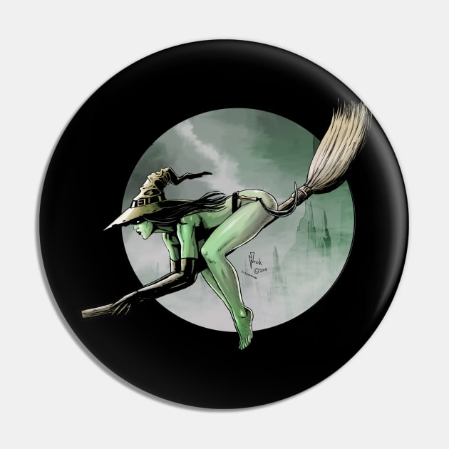 The Witch Rider Pin by Hellustrations