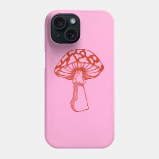 Cute, red mushroom in pink background Phone Case