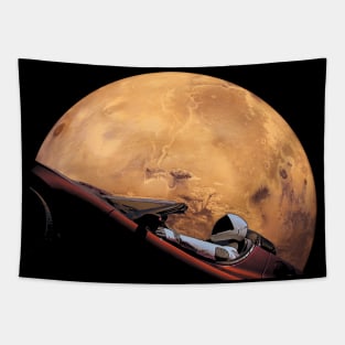Starman In Orbit Around Mars Tapestry