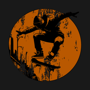 Grunge Urban Skateboarder Graffiti Style - Orange T-Shirt