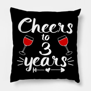 Cheers to 3 years Anniversary Gifts Pillow