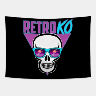 Retro KO Skull Tapestry