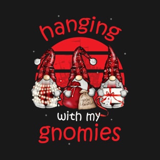 Hanging With My Gnomies Nordic Santa Gnome Christmas Pajama T-Shirt