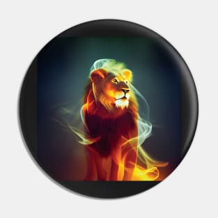 Majestic Lion with glowing aura Pin