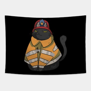 Cat Fireman Tapestry