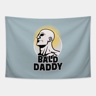 Bald Daddy || Bald Man Illustration Tapestry