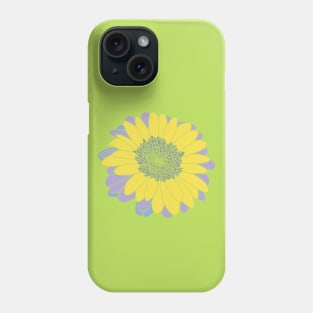 Yellow Gray and Purple Flower Drawing Phone Case