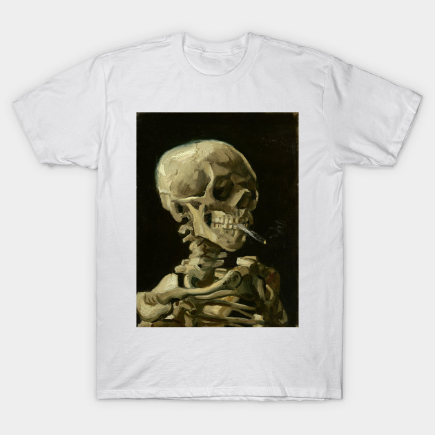 Skull Of A Skeleton With Burning Cigarette By Vincent Van Gogh