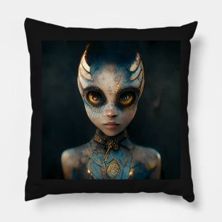 Alien girl portrait Pillow