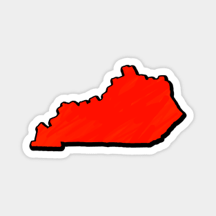 Bright Red Kentucky Outline Magnet