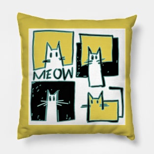 cubist cats Pillow