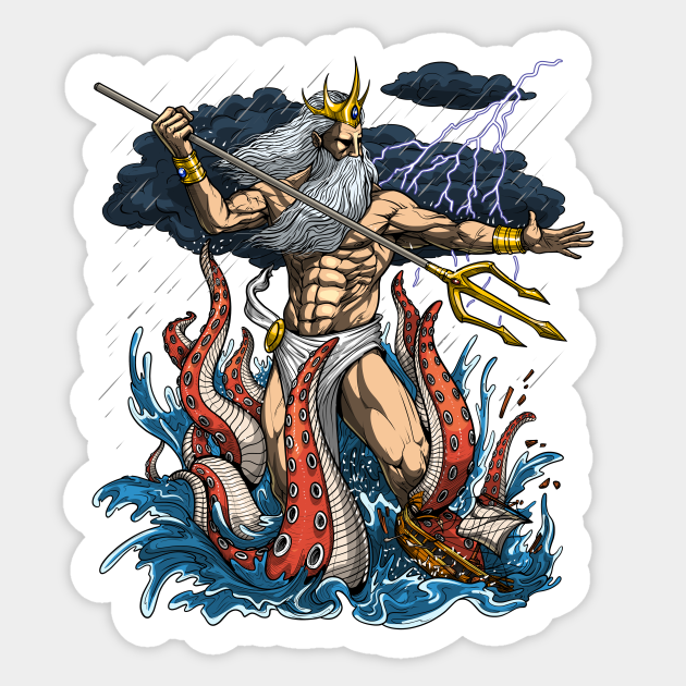 Ancient Greek God Poseidon - Poseidon - Sticker | TeePublic Ancient Greek God Poseidon - Poseidon - Sticker | TeePublic