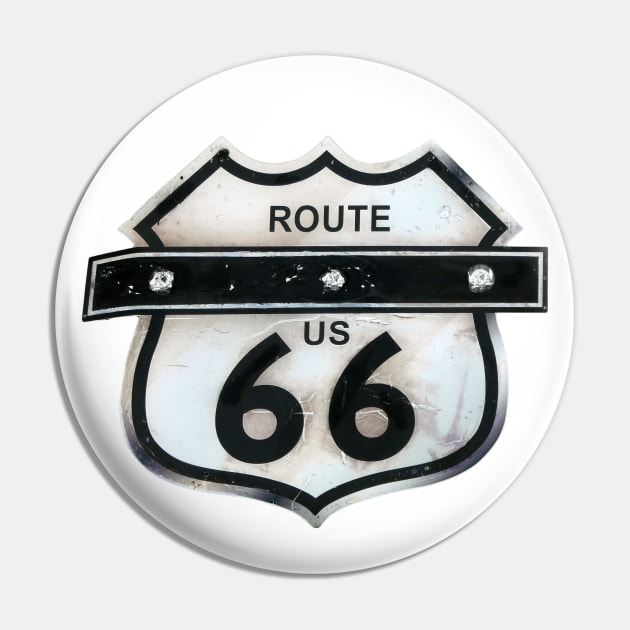 Vintage Route 66 USA America Highway Sign Pin by JonDelorme