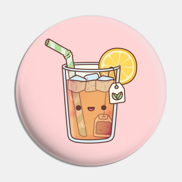 Cute Iced Lemon Tea Drink Pin by rustydoodle