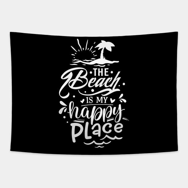 The Beach Is My Happy Place Tapestry by busines_night