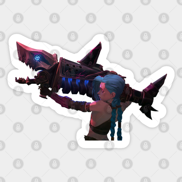 Jinx and The Cannon - Arcane LOL - Jinx - Sticker