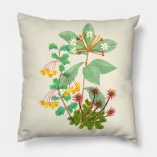 Wildflower bouquet painted illustration Pillow