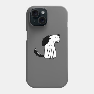 Parisian Dog illustration with beret on head Phone Case