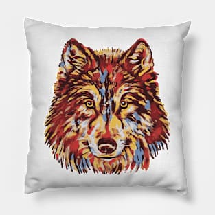 Wolf Watercolor Pillow