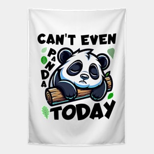 Tired Mood 🐼 Can't Even Panda Today Tapestry