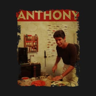 TEXTURE ART- Anthony Bourdain - RETRO T-Shirt