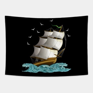 Sailing Ship Wave Tapestry