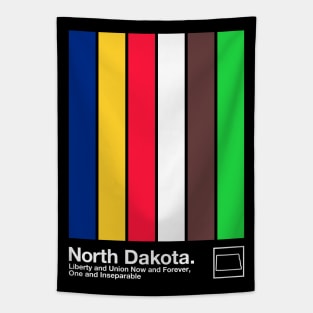 North Dakota State Flag // Original Minimalist Artwork Poster Design Tapestry