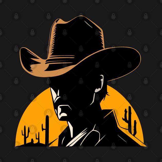 Western Silhouette- Cowboy by piksimp