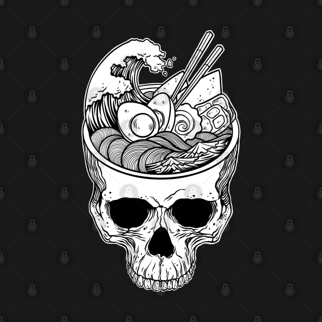 Kawaii Japanese Anime Skeleton Ramen Halloween by OccultOmaStore