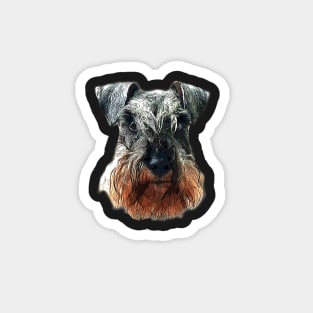 Mini Schnauzer Cute Salt and Pepper Face Magnet