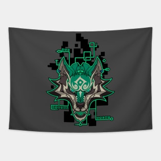 CyberWolf Hero Tapestry