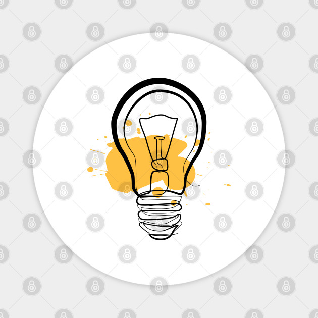 Light Bulb Drawing Designs Light Bulb One Line Drawing Drawing Magnet Teepublic teepublic