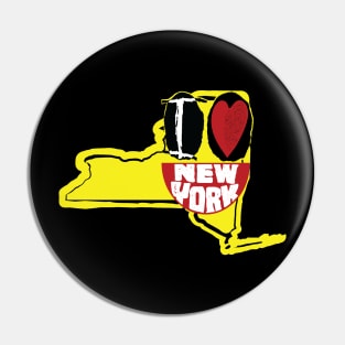 I Love New York Smiling Happy Face Pin