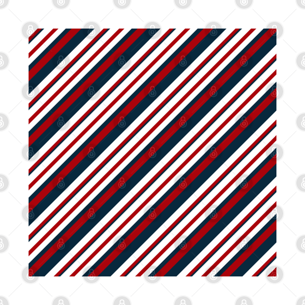 Red and Navy Blue Nautical Stripes by Peter the T-Shirt Dude