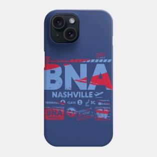 Vintage Nashville BNA Airport Code Travel Day Retro Travel Tag Phone Case